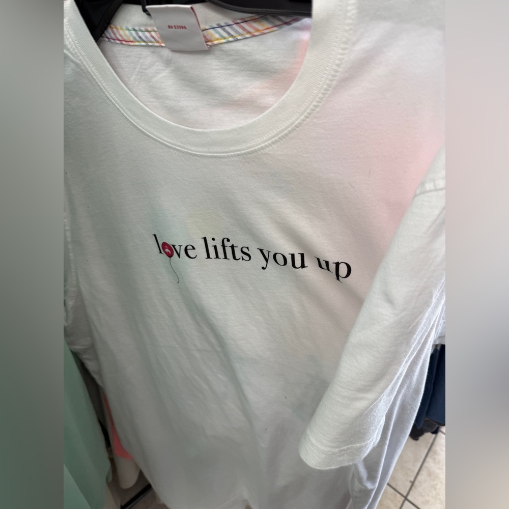 Brooks Brothers White Kids "Love Lifts You Up" Long-Sleeve Tee